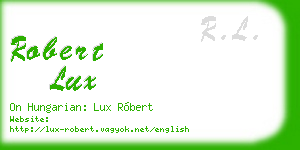 robert lux business card